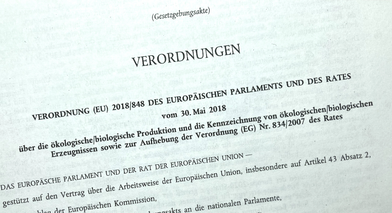 Bild der ersten Seite der EU-Öko-Verordnung